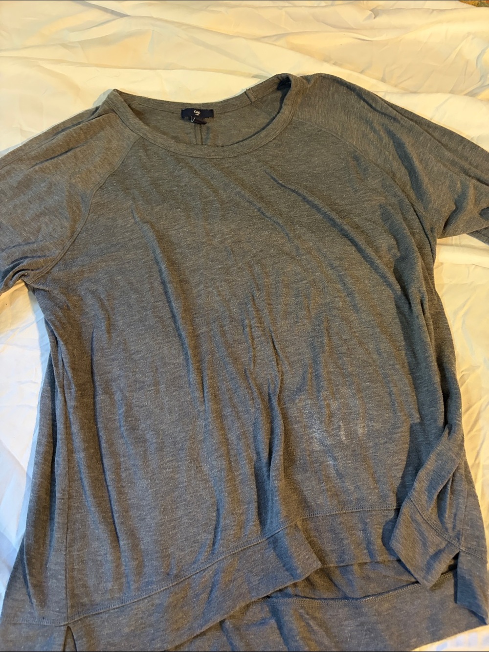 GAP Women's Long Sleeve Crewneck Tee - Gray